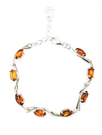 Cognac Amber Bracelet In Sterling Silver The Verbena, image , picture 3