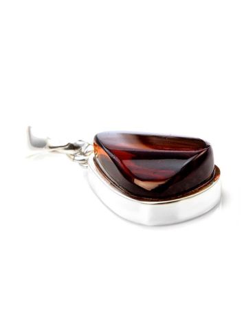 Elegant Teardrop Silver Pendant With Cognac Amber The Glow, image , picture 3