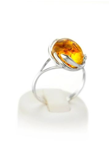 Delicate Amber Ring In Sterling Silver The Selena, Ring Size: 9.5 / 19.5, image , picture 3