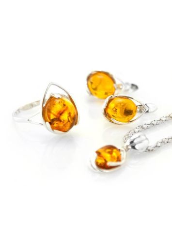Delicate Amber Ring In Sterling Silver The Selena, Ring Size: 9.5 / 19.5, image , picture 4