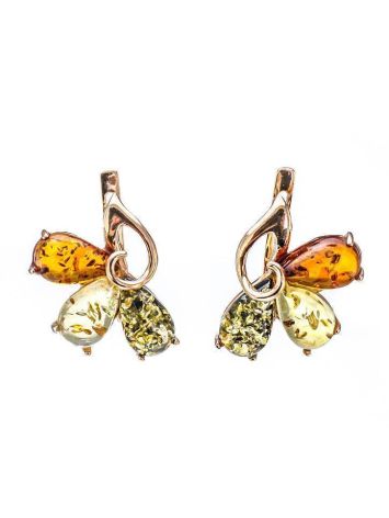 Multicolor Amber Earrings In Gold The Dandelion, image , picture 6