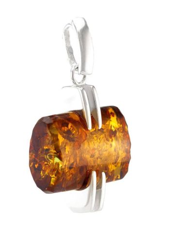 Futuristic Amber Pendant In Sterling Silver The Saturn, image , picture 2
