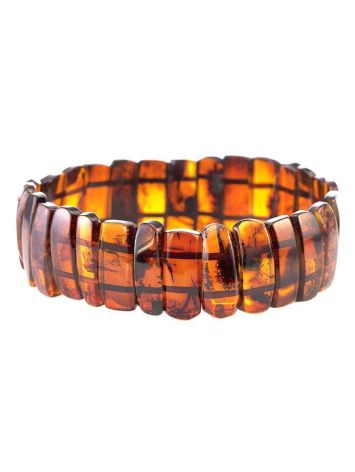 Cherry Amber Flat Beaded Stretch Bracelet, image , picture 3