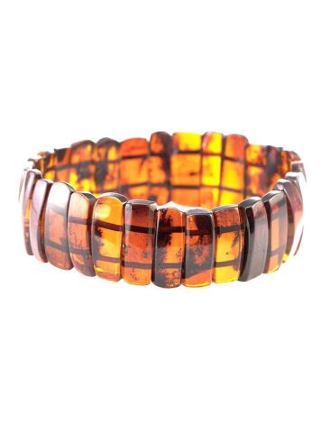 Cherry Amber Flat Beaded Stretch Bracelet, image , picture 4
