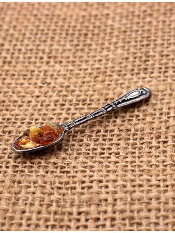 Sterling Silver Souvenir Spoon With Cognac Amber, image , picture 5