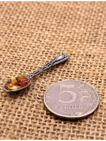 Sterling Silver Souvenir Spoon With Cognac Amber, image , picture 2