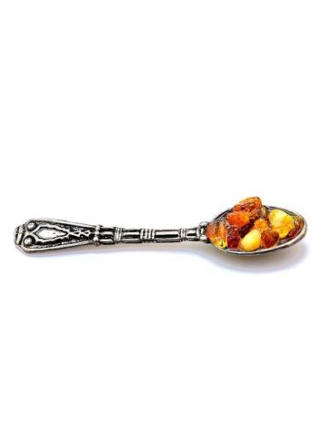 Sterling Silver Souvenir Spoon With Cognac Amber, image , picture 3