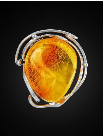 Handmade Amber Brooch In Sterling Silver The Rialto, image , picture 3