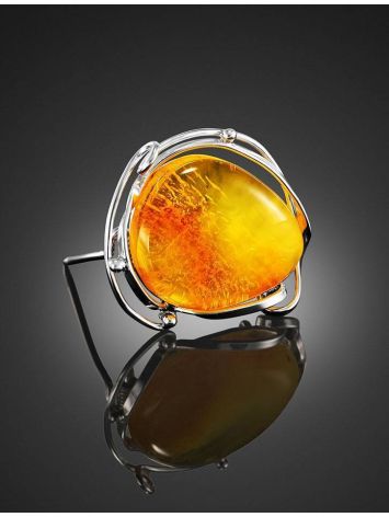 Handmade Amber Brooch In Sterling Silver The Rialto, image , picture 2