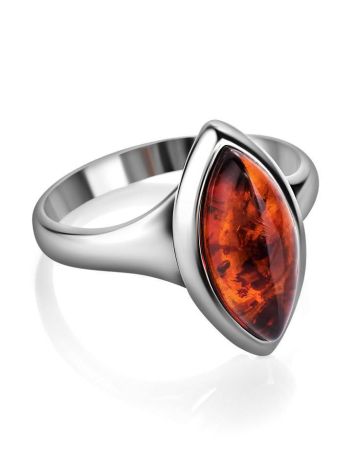 Refined Cognac Amber Ring In Sterling Silver The Amaranth, Ring Size: 11.5 / 21, image , picture 3