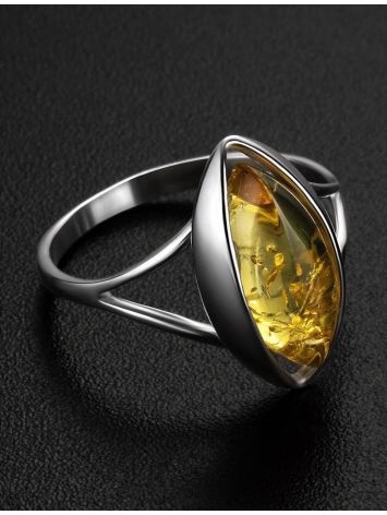 Luminous Lemon Amber Ring In Sterling Silver The Sophia, Ring Size: 8.5 / 18.5, image , picture 2