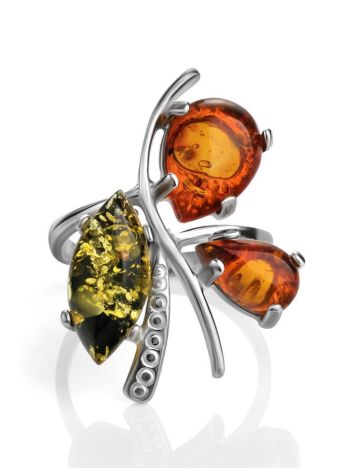 Multicolor Amber Ring In Sterling Silver The Verbena, Ring Size: 11.5 / 21, image , picture 4