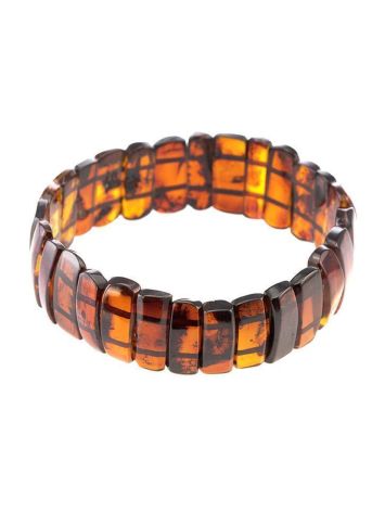 Cherry Amber Flat Beaded Stretch Bracelet, image 