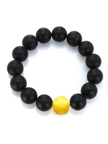 Black Amber Bead Bracelet The Cuba, image , picture 3