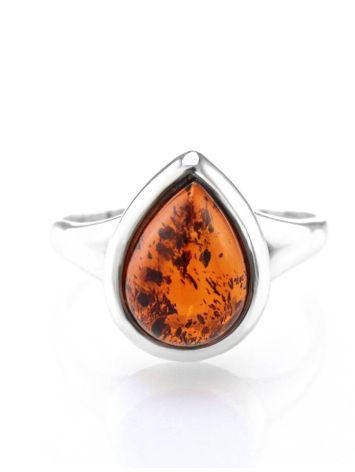 Cherry Amber Ring In Sterling Silver The Fiori, Ring Size: 6.5 / 17, image , picture 2