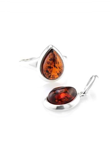 Cherry Amber Ring In Sterling Silver The Fiori, Ring Size: 5.5 / 16, image , picture 4