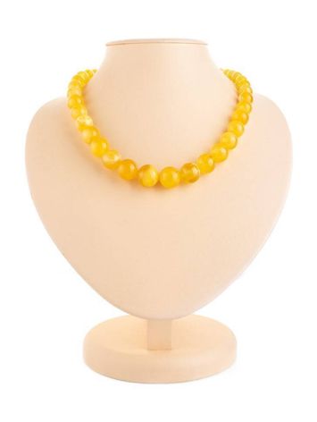 Bold Butterscotch Amber Beaded Necklace, image 