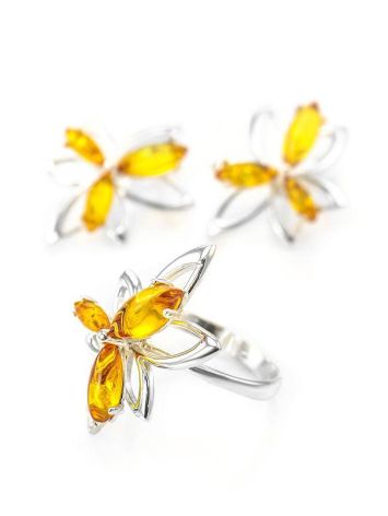 Lemon Amber Ring In Sterling Silver The Verbena, Ring Size: 9.5 / 19.5, image , picture 4