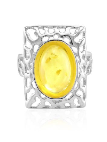 Lemon Amber Ring In Sterling Silver The Venus, Ring Size: 9 / 19, image , picture 2
