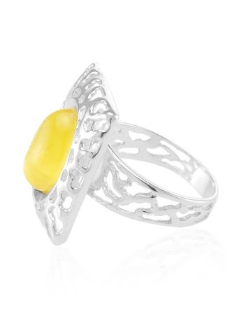 Lemon Amber Ring In Sterling Silver The Venus, Ring Size: 9 / 19, image , picture 3