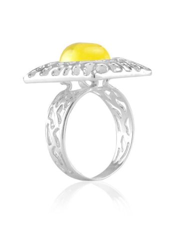 Lemon Amber Ring In Sterling Silver The Venus, Ring Size: 9 / 19, image , picture 4