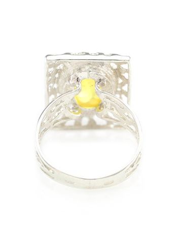 Lemon Amber Ring In Sterling Silver The Venus, Ring Size: 9 / 19, image , picture 5