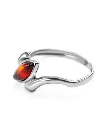 Cute Silver Ring With Cherry Amber The Amaranth, Ring Size: 5.5 / 16, image , picture 3