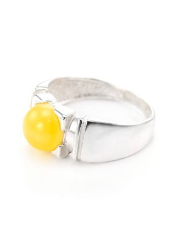 Bold Honey Amber Ring In Sterling Silver The Rondo, Ring Size: 12 / 21.5, image , picture 3