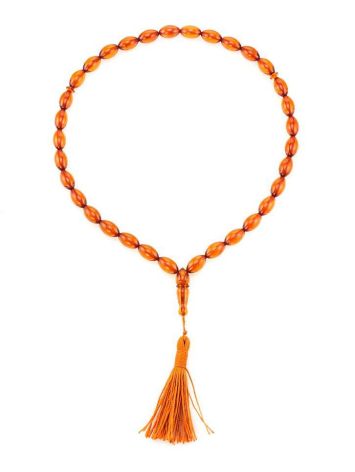 Islamic 33 Olive Cut Cognac Amber Prayer Beads, image , picture 3
