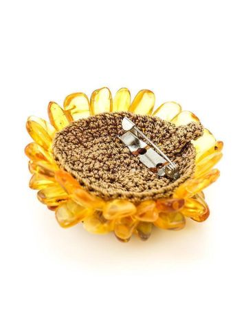 Multicolor Amber Brooch The Chrysanthemum, image , picture 4
