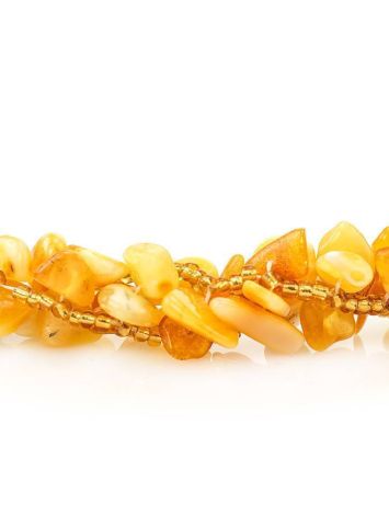 Honey Amber Necklace With Glass Beads The Fable, image , picture 5