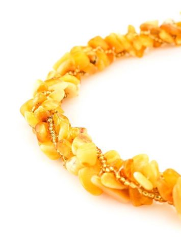 Honey Amber Necklace With Glass Beads The Fable, image , picture 2