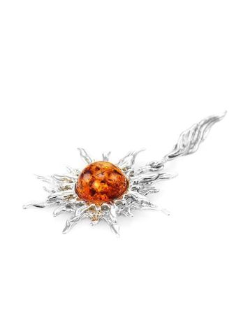 Sun Shaped Amber Pendant In Sterling Silver The Helios, image , picture 2