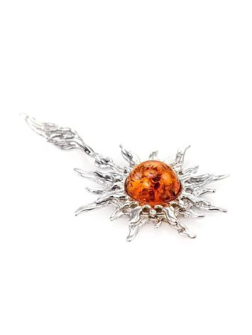 Sun Shaped Amber Pendant In Sterling Silver The Helios, image , picture 3