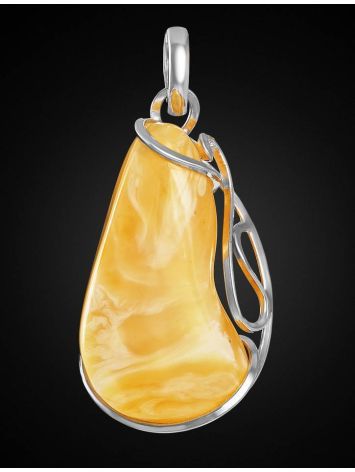 Teardrop Amber Pendant In Sterling Silver The Flamenco, image , picture 2