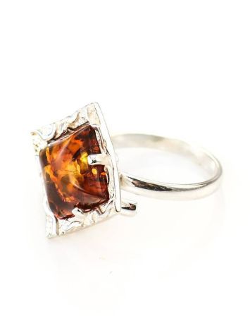 Geometric Amber Ring In Sterling Silver The Hermitage, Ring Size: Adjustable, image , picture 3