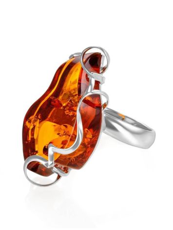 Adjustable Amber Ring In Sterling Silver The Rialto, Ring Size: Adjustable, image , picture 3