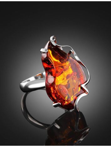 Adjustable Amber Ring In Sterling Silver The Rialto, Ring Size: Adjustable, image , picture 2