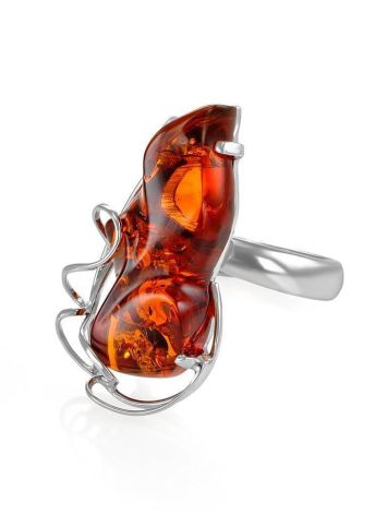 One Size Amber Ring In Sterling Silver The Rialto, Ring Size: Adjustable, image , picture 3