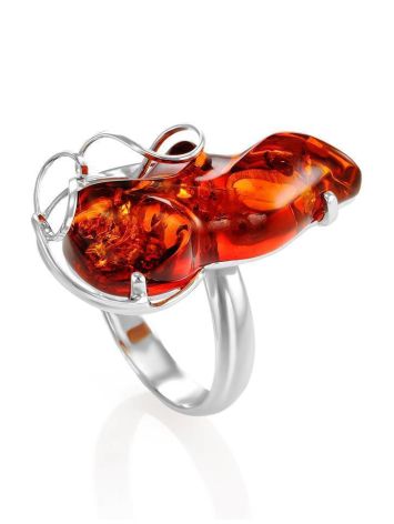 One Size Amber Ring In Sterling Silver The Rialto, Ring Size: Adjustable, image , picture 4