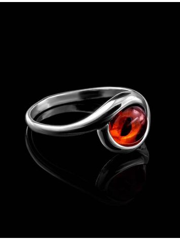 Delicate Cognac Amber Ring In Sterling Silver The Berry, Ring Size: 11.5 / 21, image , picture 4