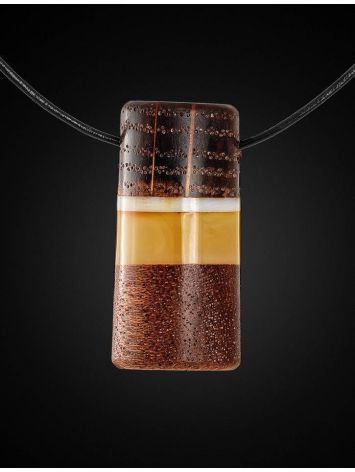Honey Amber And Mahogany Wood Bar Pendant With Nacre The Indonesia, image , picture 3