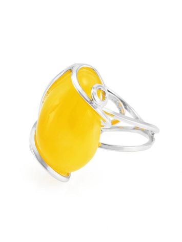 Adjustable Honey Amber Ring In Sterling Silver The Flamenco, Ring Size: Adjustable, image , picture 4