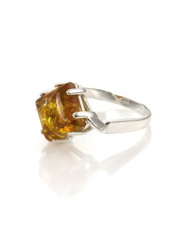 Bright Silver Ring With Cognac Amber The Astoria, Ring Size: 5.5 / 16, image , picture 3