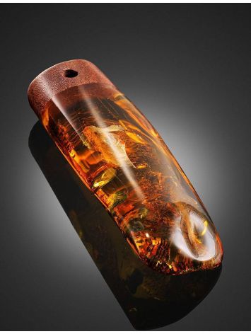 Cognac Amber And Oak Wood Pendant The Indonesia, image , picture 2