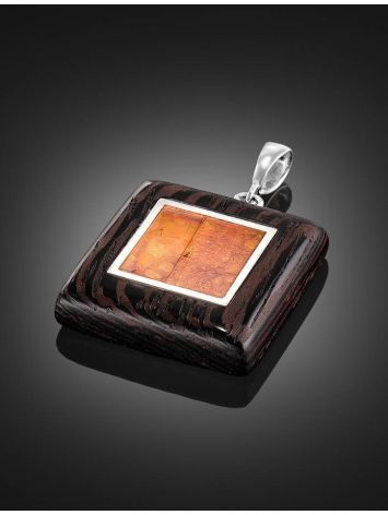 Cognac Amber And Wood Pendant The Indonesia, image , picture 2