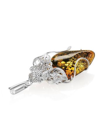 Handmade Amber Pendant In Sterling Silver the Dew ​, image , picture 3