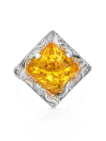 Adjustable Amber Ring In Sterling Silver The Hermitage, Ring Size: Adjustable, image , picture 4