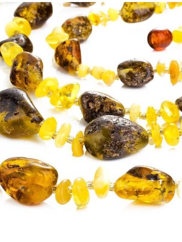 Multicolor Raw Amber Necklace, image , picture 5