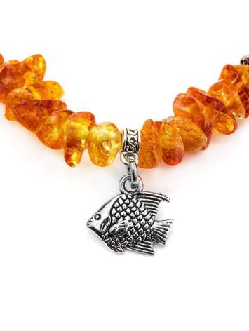 Cognac Amber Designer Bracelet With Charms, image , picture 4
